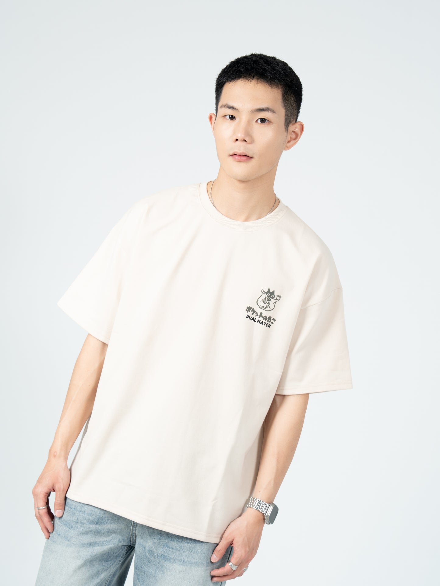 日系 貓咪 LOGO 短袖 T恤