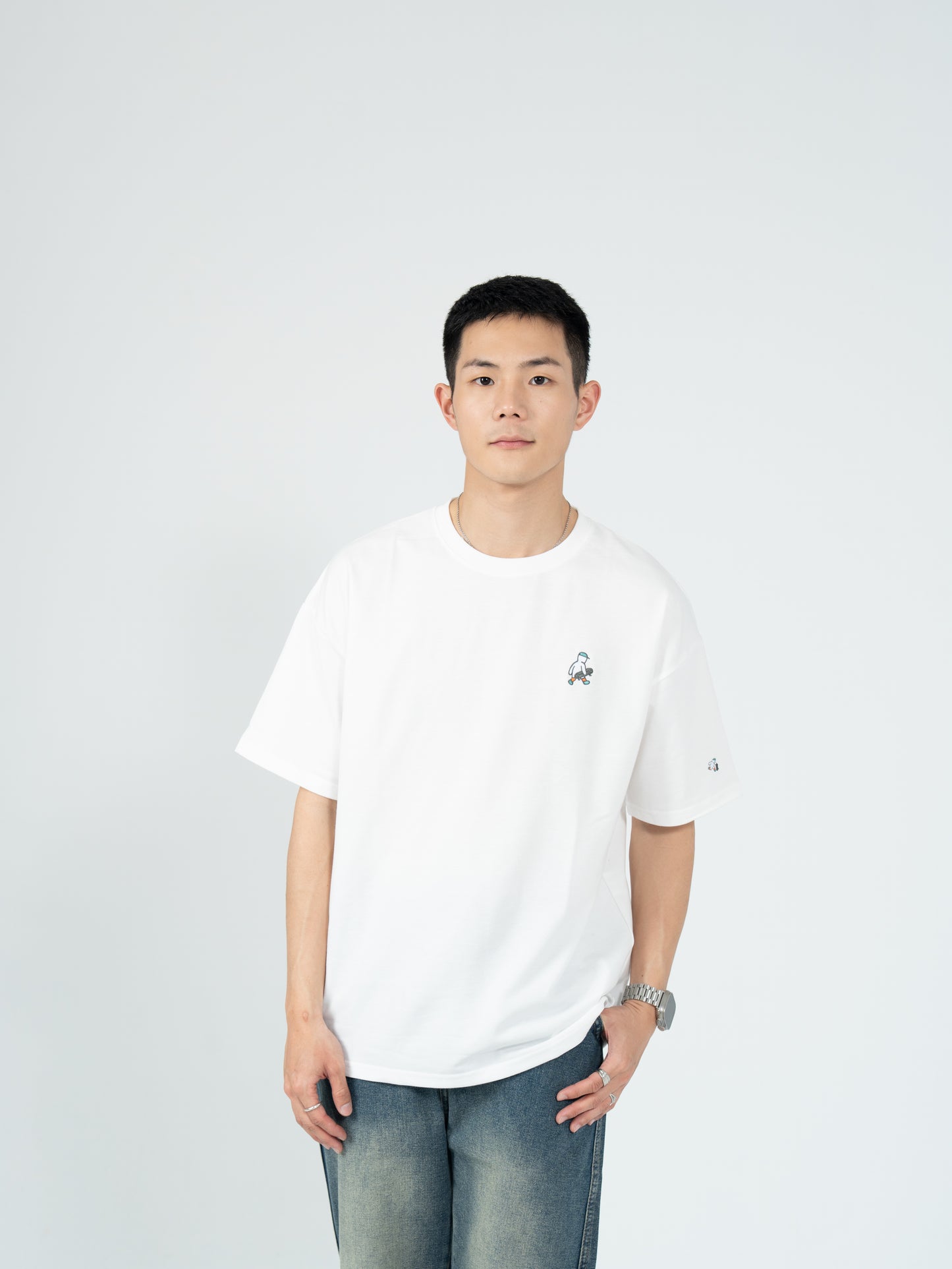 滑板小人 刺繡 短袖 T恤