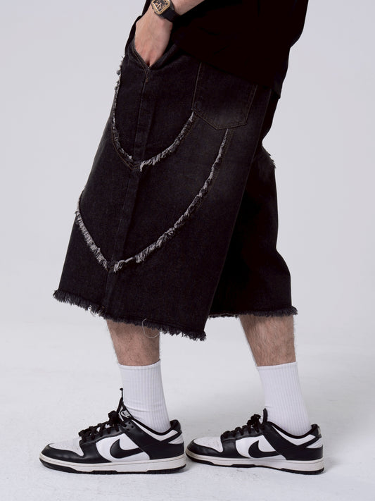 毛邊七分牛仔褲