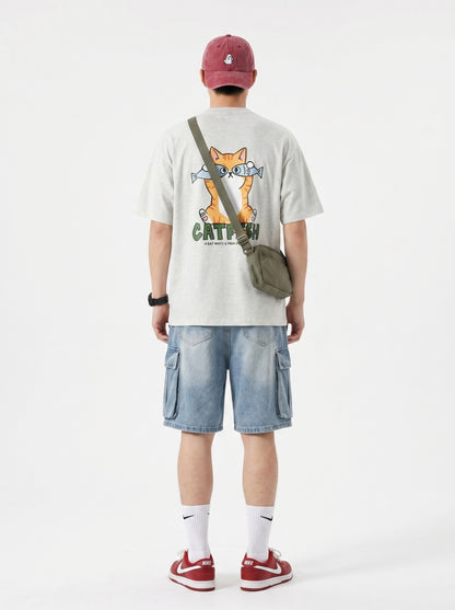 魚遮貓眼短t