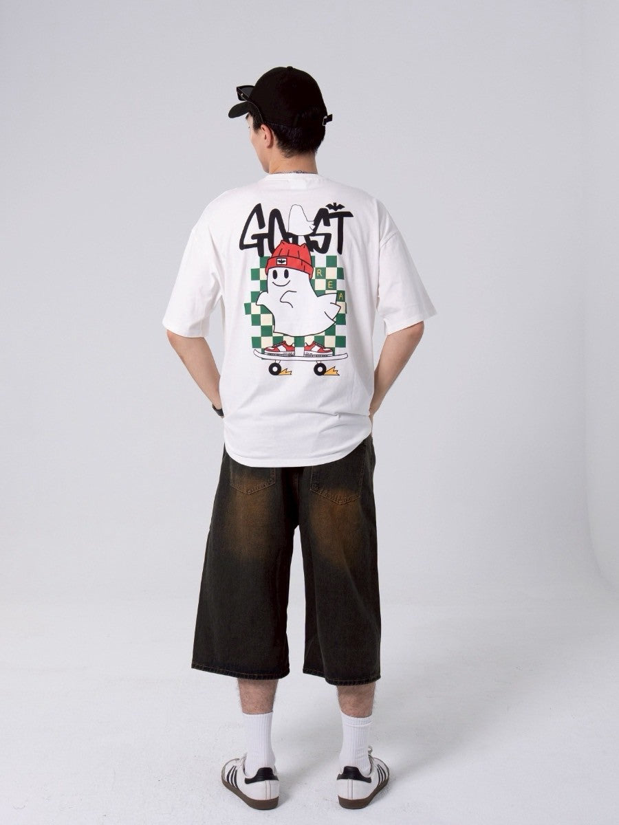 滑板幽靈短t