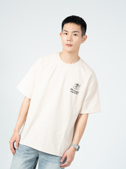 日系 貓咪 LOGO 短袖 T恤