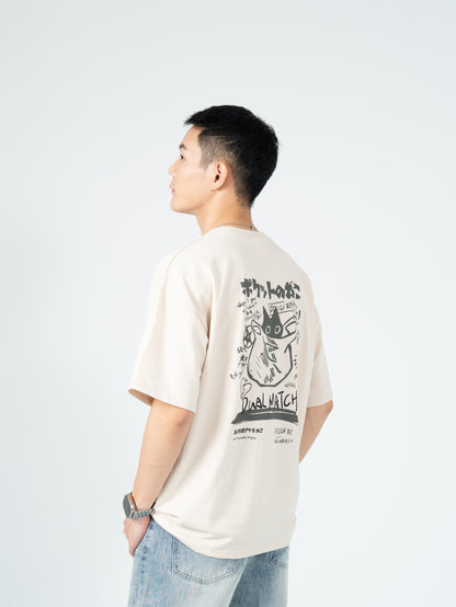 日系 貓咪 LOGO 短袖 T恤