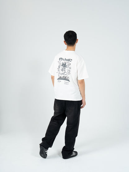 日系 貓咪 LOGO 短袖 T恤