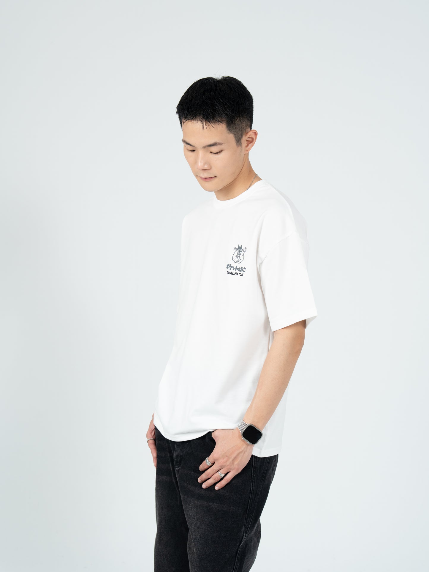 日系 貓咪 LOGO 短袖 T恤