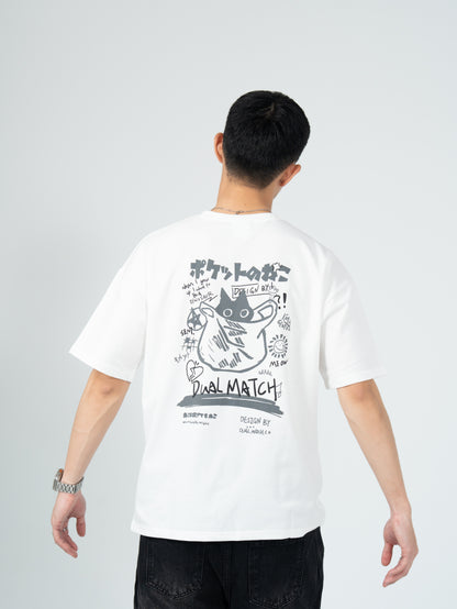 日系 貓咪 LOGO 短袖 T恤