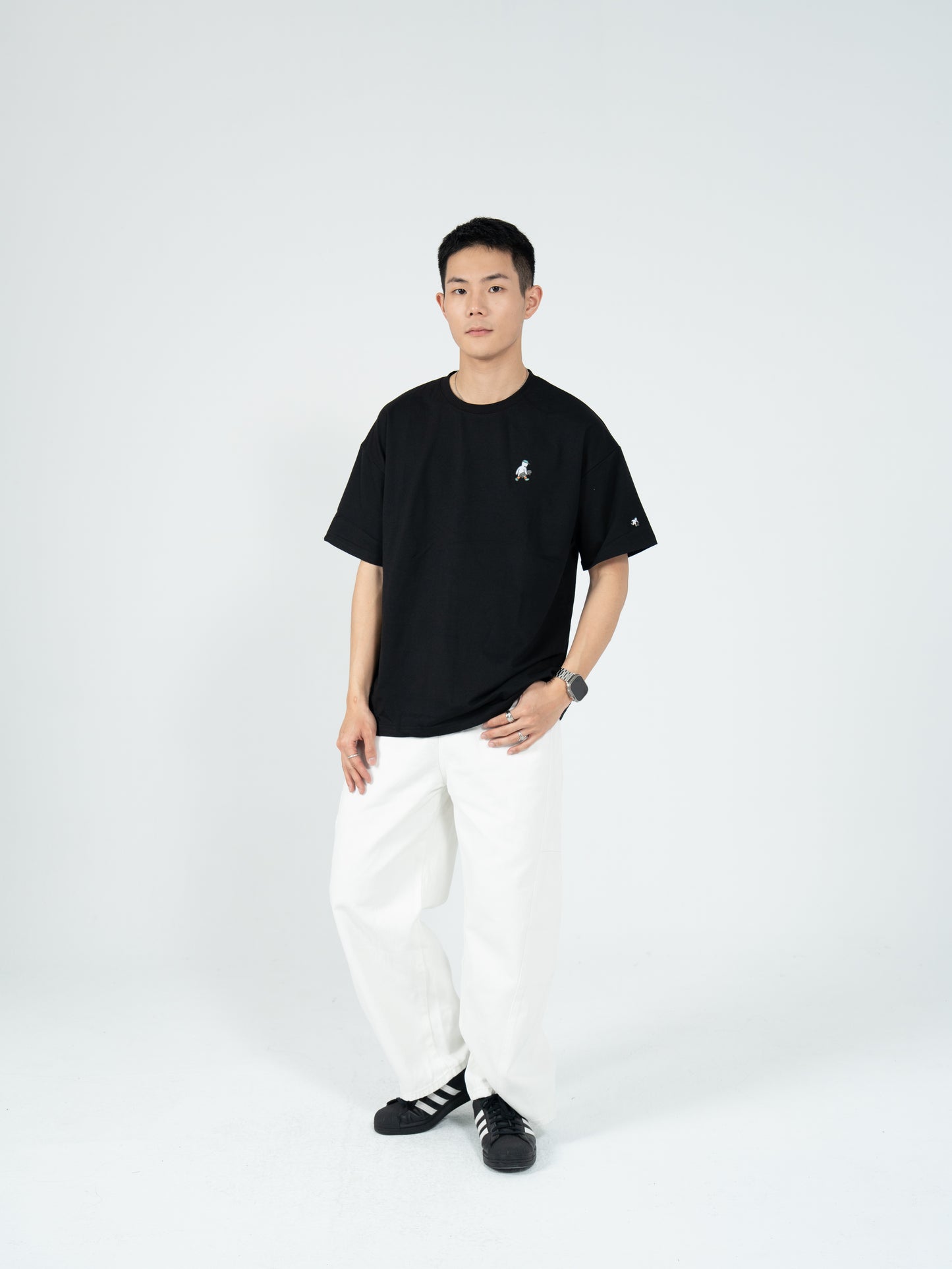 滑板小人 刺繡 短袖 T恤