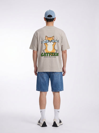 魚遮貓眼短t