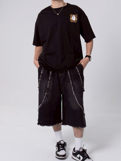 毛邊七分牛仔褲