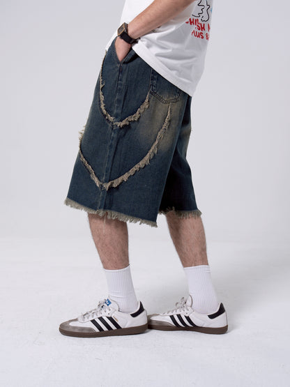 毛邊七分牛仔褲