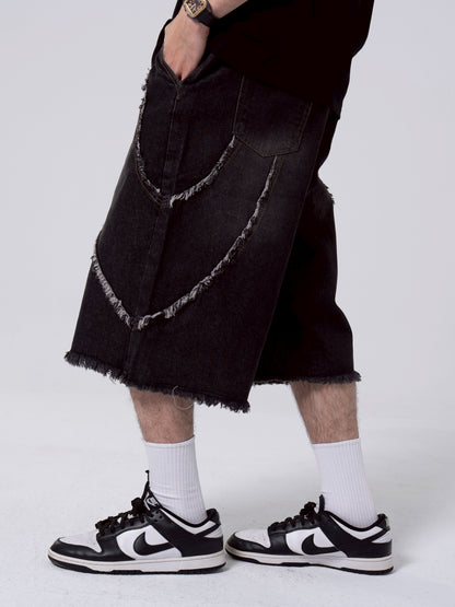 毛邊七分牛仔褲